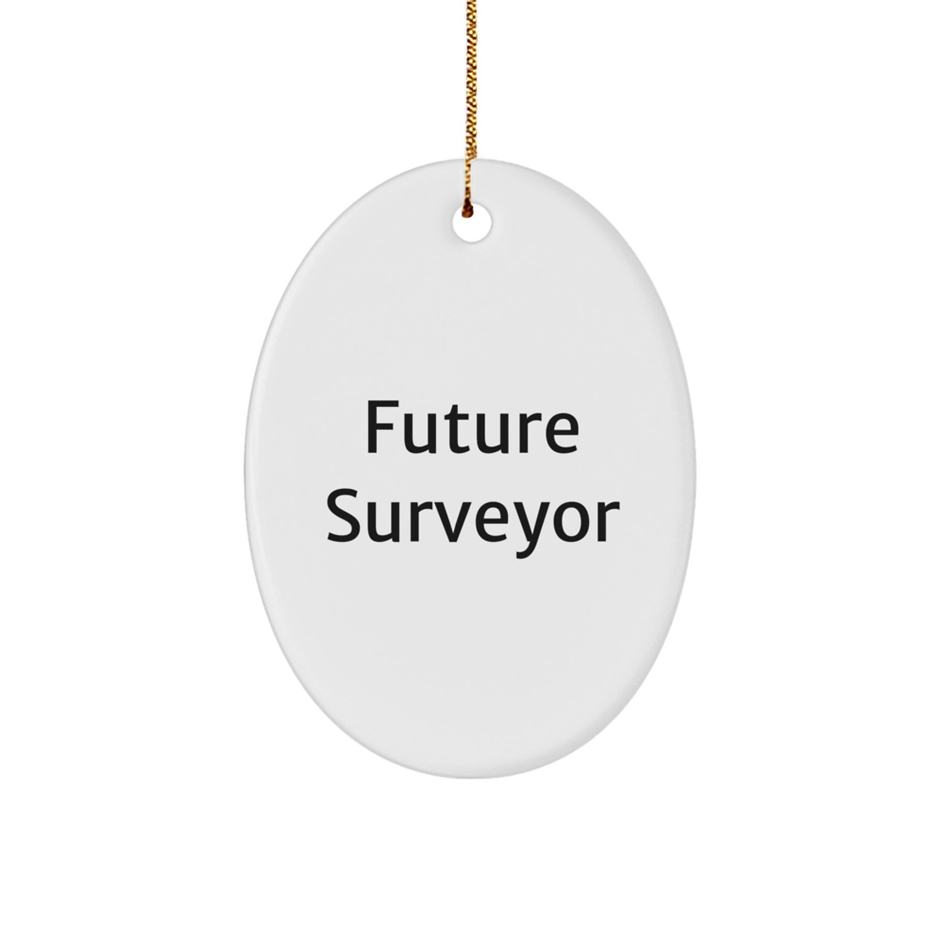 Funny Future Surveyor Oval Ornament Gifts for Men from Family, Unique Christmas Unique Gifts for Surveyor Enthusiasts, White Oval Ornament - Image 1