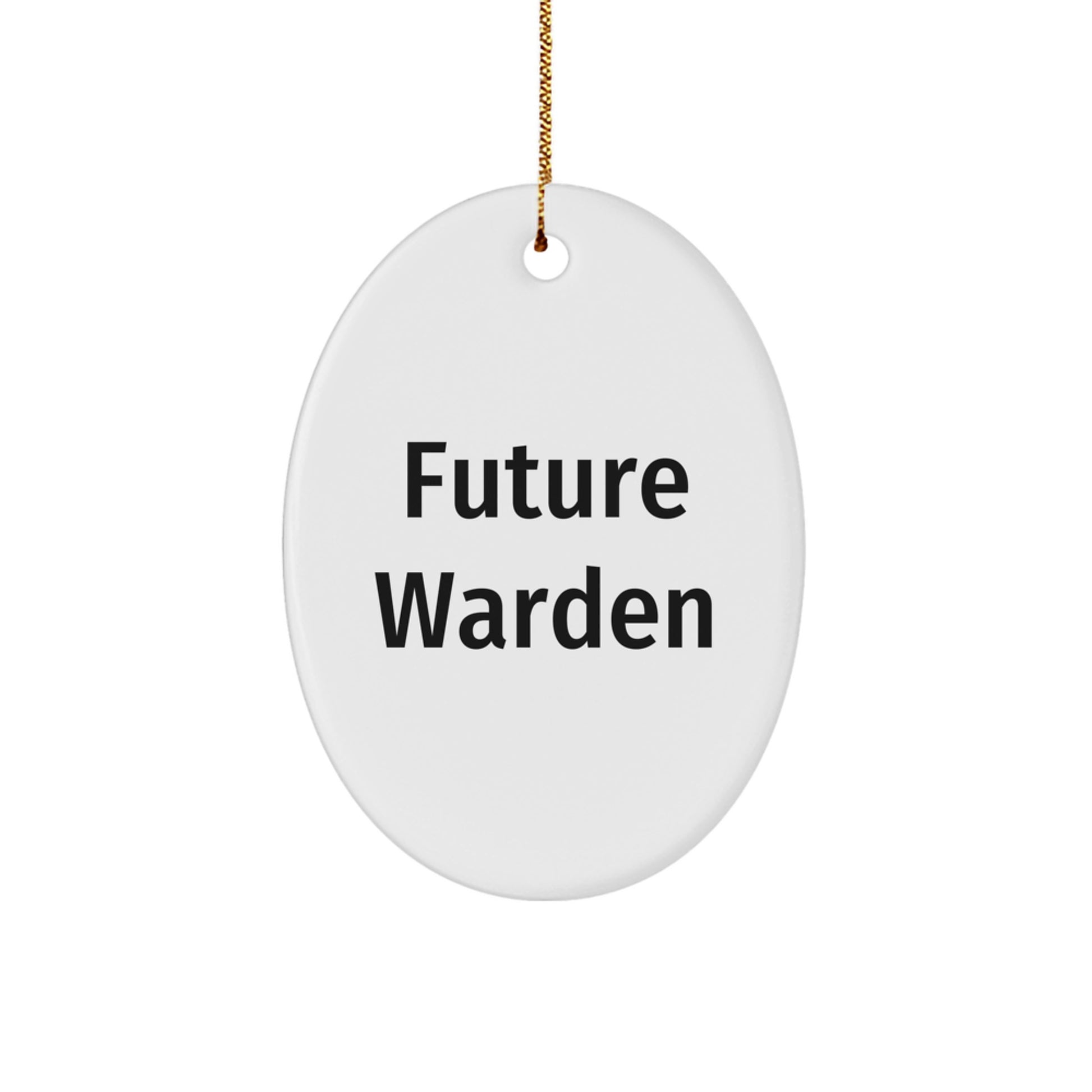 Funny Warden Future Quotes Oval Ornament Gifts from Men to Future Wardens for Christmas - Image 1