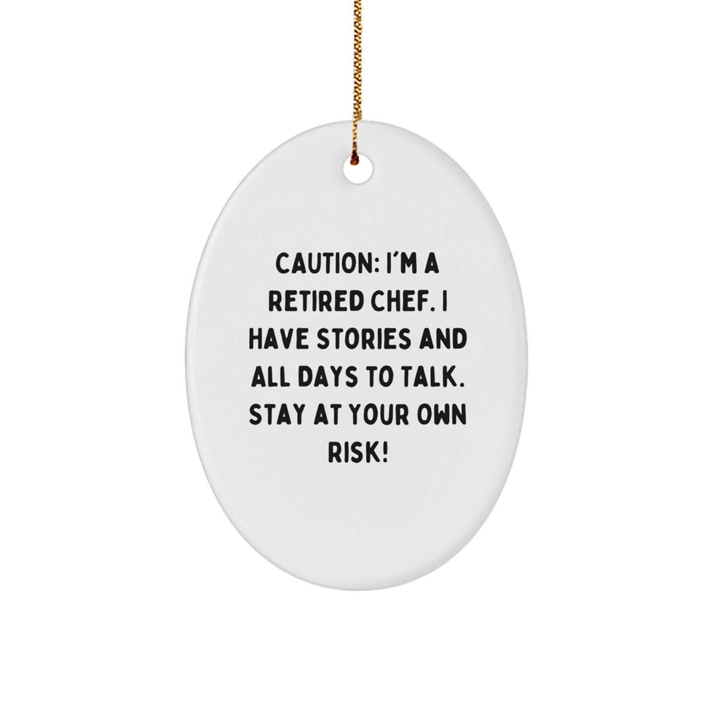 Funny Chef Oval Ornament - Christmas Unique Gifts from Men to Chef Friends - Image 1