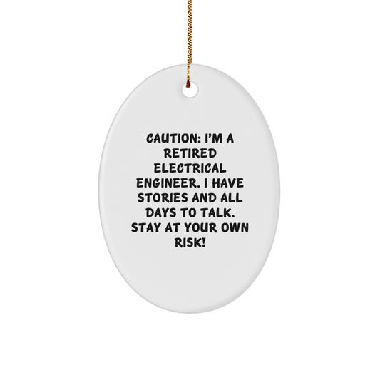 Funny Electrical Engineer Oval Ornament, Gifts for the Retired Pro, Christmas Unique - Image 1