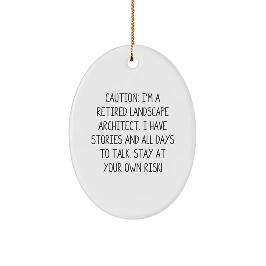 Funny Landscape Architect Oval Ornament Gifts from Men to Friends, Unique Christmas Unique Gifts for Landscape Architect, Oval Ornament for Christmas - Image 1