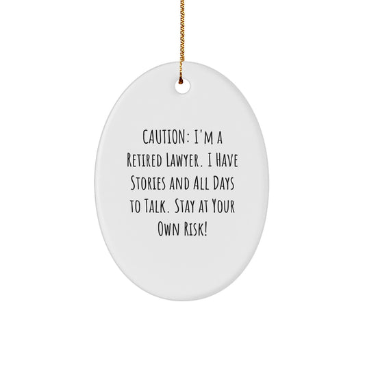 Funny Lawyer Gift for Men, Oval Ornament Christmas Unique Gifts from Friends, Lawyer Story Teller - Image 1