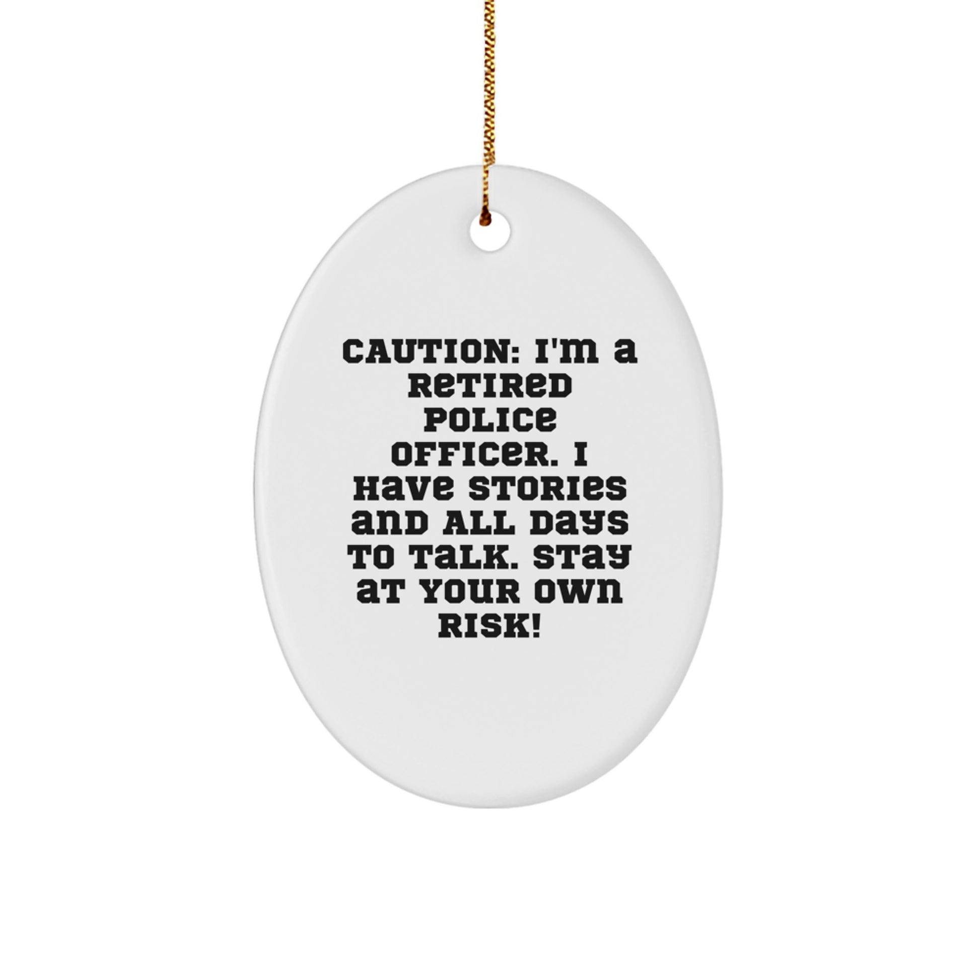 Funny Police Officer Oval Ornament Gifts for Men, Police Officer Christmas Unique Gifts from Friends, Family, Coworkers. - Image 1