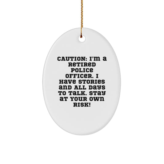 Funny Police Officer Oval Ornament Gifts for Men, Police Officer Christmas Unique Gifts from Friends, Family, Coworkers. - Image 1