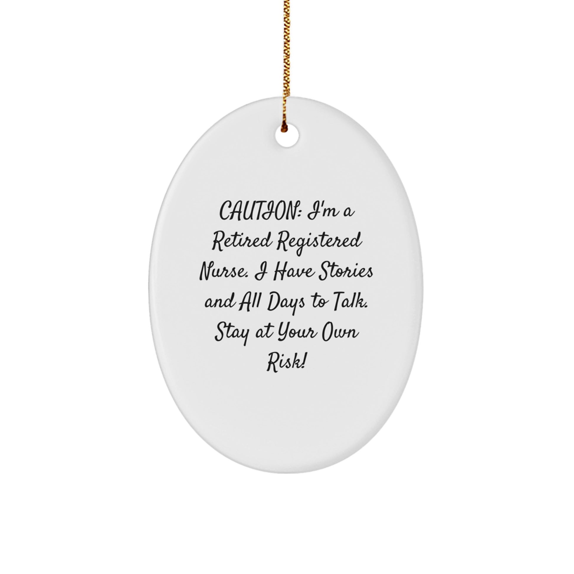 Funny Registered Nurse Oval Ornament - Gifts for Registered Nurses from Friends - Christmas Unique Gifts - Image 1