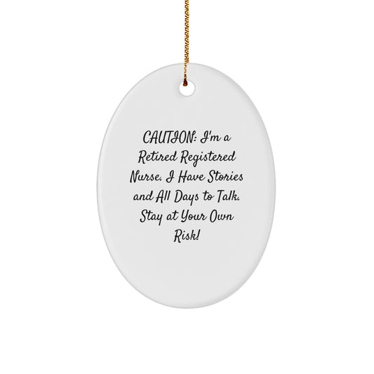 Funny Registered Nurse Oval Ornament - Gifts for Registered Nurses from Friends - Christmas Unique Gifts - Image 1