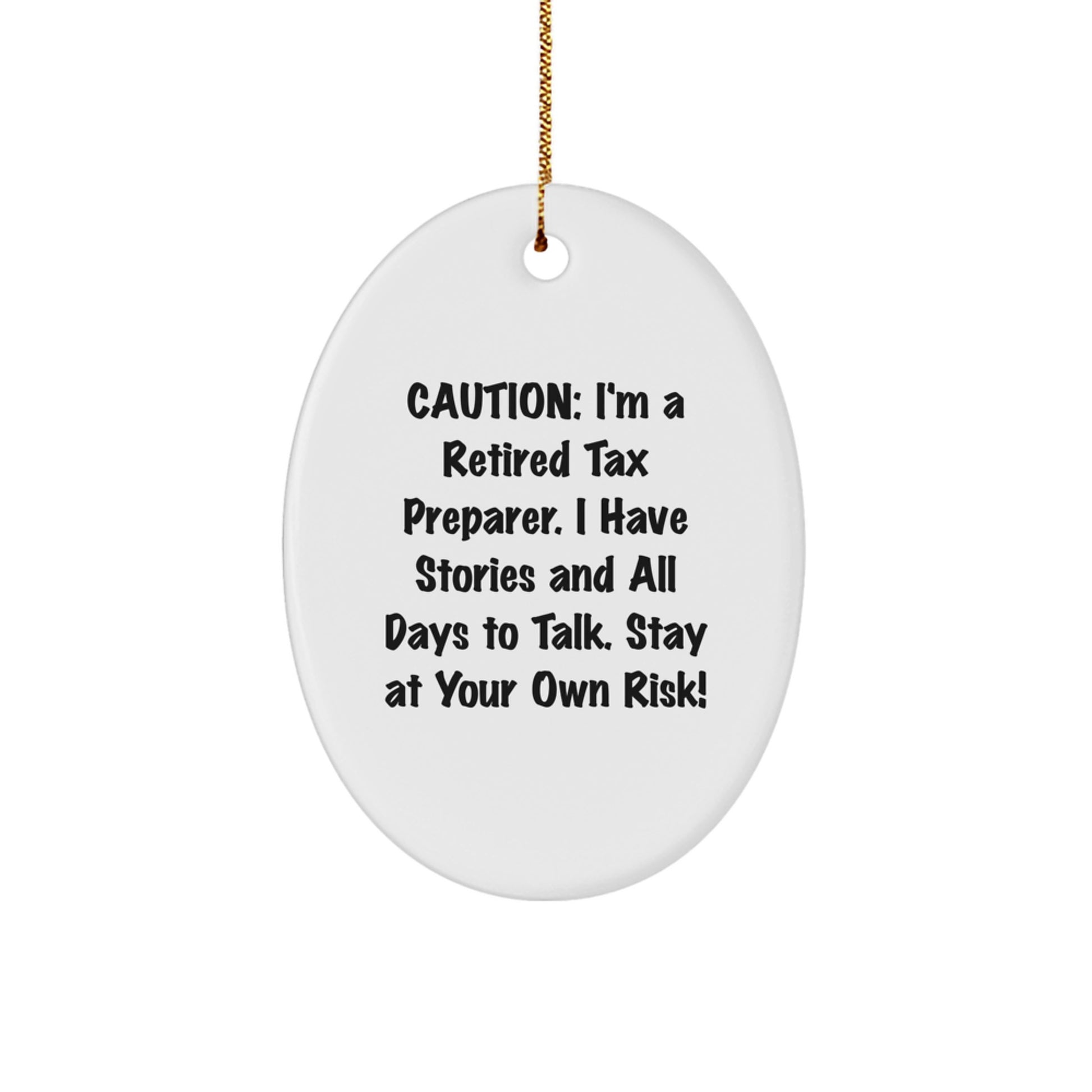 Funny Tax Preparer Gifts for Men, Oval Ornament from Friends, Perfect for Christmas Unique Gifts - Image 1
