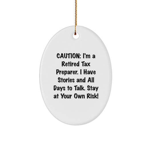 Funny Tax Preparer Gifts for Men, Oval Ornament from Friends, Perfect for Christmas Unique Gifts - Image 1