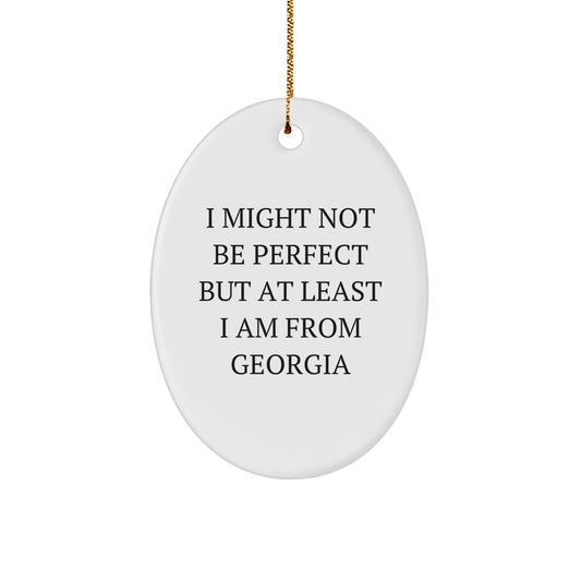 Funny Georgia Gifts from Home - Oval Ornament for Georgia Lover, Unique Christmas Unique Gifts for Women, Friends and Family - Image 1