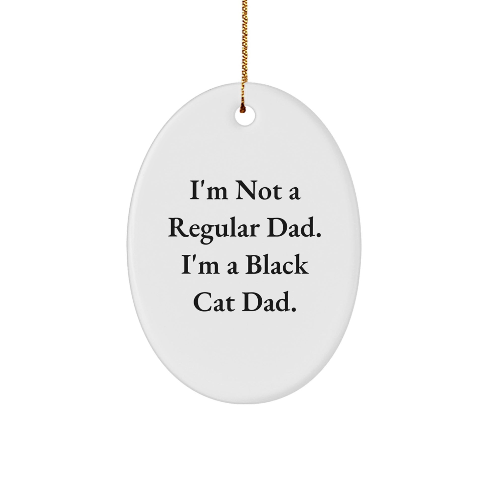 Black Cat Oval Ornament Gifts from Dad to Black Cat Lover for Christmas Unique - Image 1