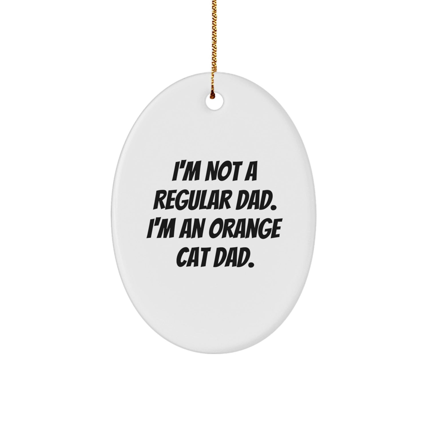 Orange Cat Dad Gifts, Funny Oval Ornament for Orange Cat Lovers, 'I'm Not A Regular Dad. I'm An Orange Cat Dad.' - Unique Christmas Unique Gifts from Friends - Image 1