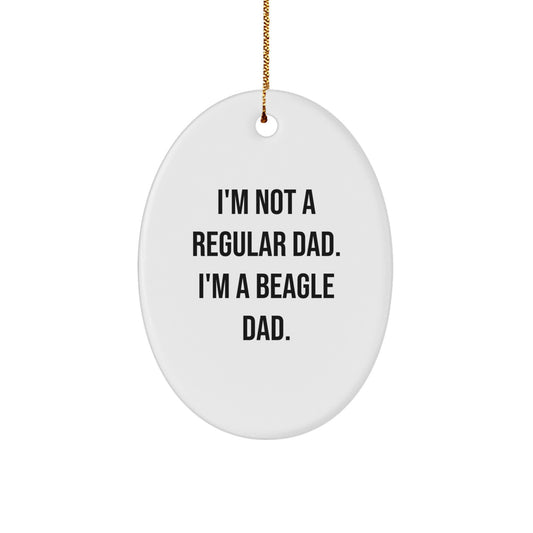 Funny Beagle Dad Gifts for Men - Christmas Unique Beagle Dog Oval Ornament from Dad to Beagle Dad - Image 1