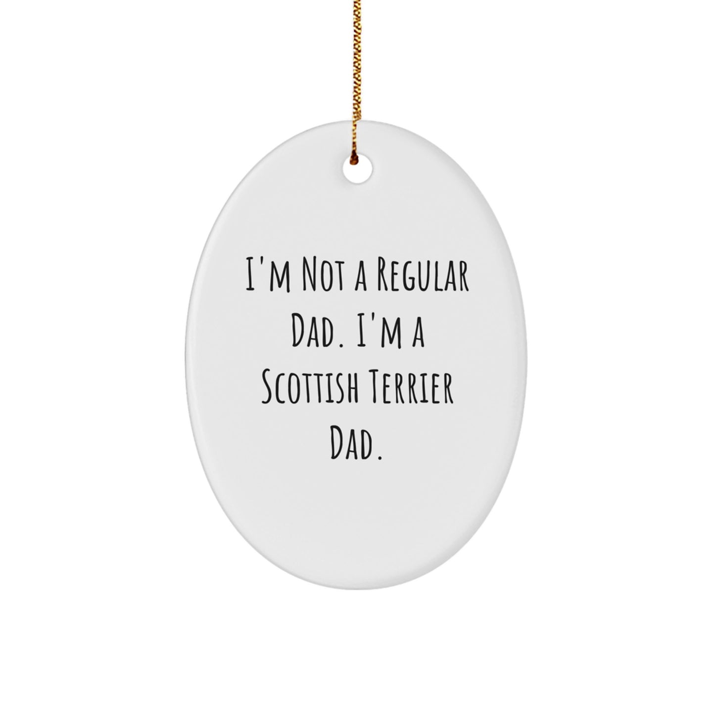 Funny Scottish Terrier Dad Gifts Ideas for Men Women Friends Family Christmas Oval Ornament - Image 1