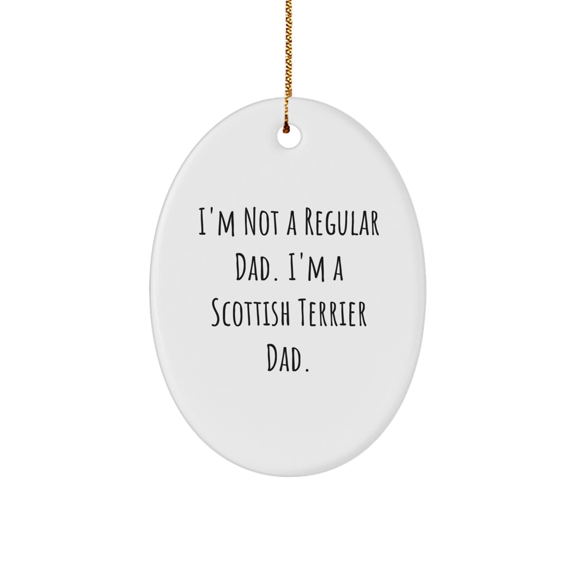 Funny Scottish Terrier Dad Gifts Ideas for Men Women Friends Family Christmas Oval Ornament - Image 1