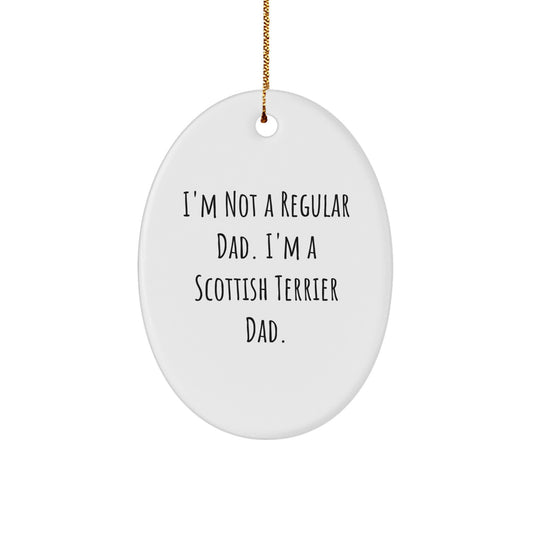Funny Scottish Terrier Dad Gifts Ideas for Men Women Friends Family Christmas Oval Ornament - Image 1