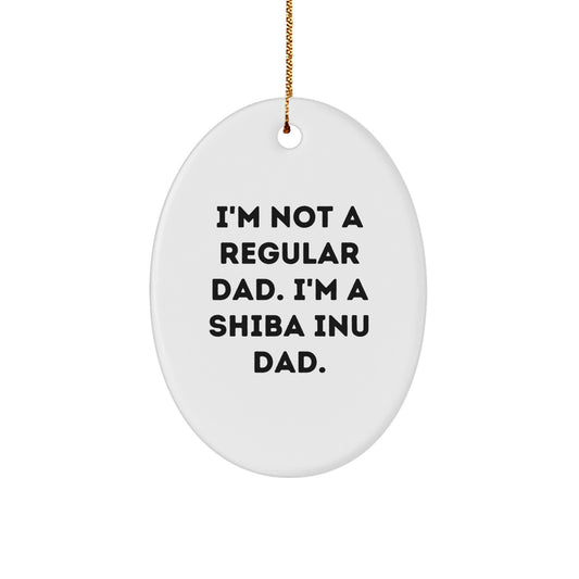 Shiba Inu Dog Dad Gift, Funny Oval Ornament for Christmas Unique Gifts from Men to Shiba Inu Dog Lovers, Cute Shiba Inu Dad Decor - Image 1