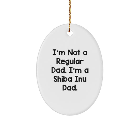 Funny Shiba Inu Dad Gifts from Mom - Personalized Oval Ornament for Men, Women, and Friends - Shiba Inu Dog Lover Christmas Unique Gifts - Image 1