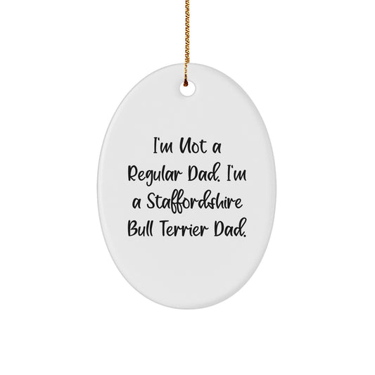 Staffordshire Bull Terrier Dog Funny Oval Ornament Gifts from Men for Christmas Unique - Image 1
