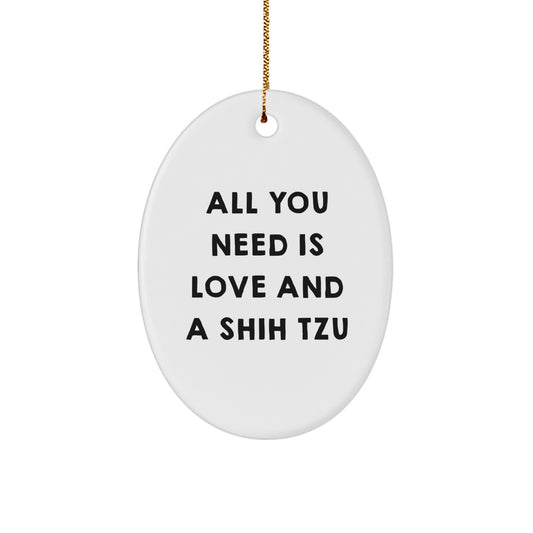 Shih Tzu Dog Oval Ornament Gifts from Family for Christmas Unique Shih Tzu Dog Lover - Image 1
