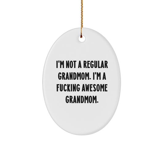 Funny Grandmom Gifts from Men to Grandmom - Oval Ornament for Christmas Unique - Image 1