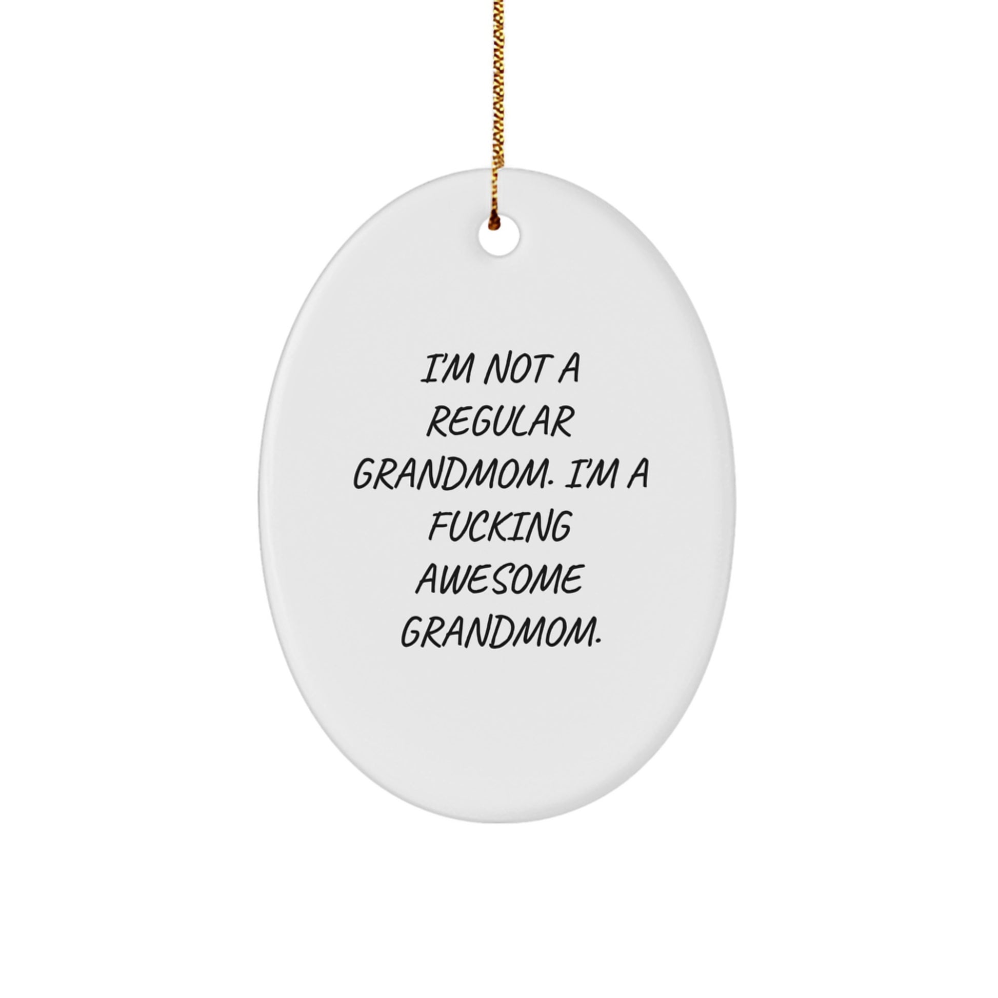 Funny Grandmom Christmas Unique Gifts for Grandma Oval Ornament, Gifts from Family, for Awesome Grandmom - Image 1
