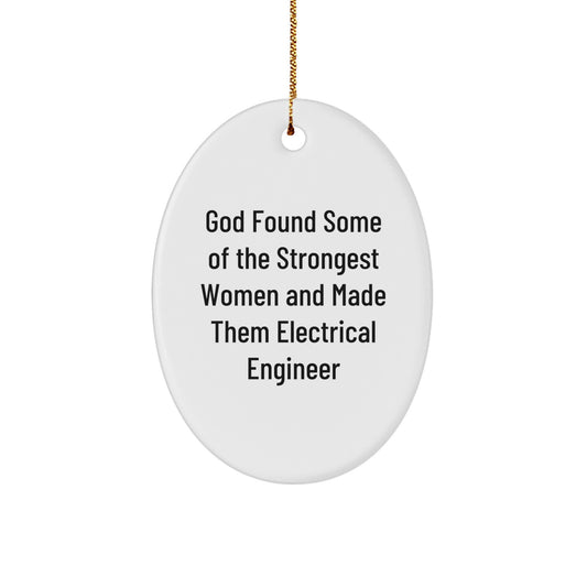 Funny Electrical Engineer Oval Ornament Gifts from Friends, Men, Women, Coworkers, Family for Christmas Unique Ideas - Image 1