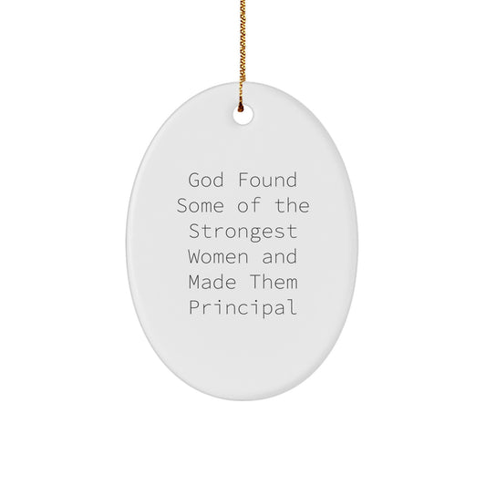 Funny Principal Gifts from Men or Women - Oval Ornament for Principal, Principal Christmas Unique Gifts, Principal Christmas Decorations for Office, Funny Oval Ornament for Principal - Image 1