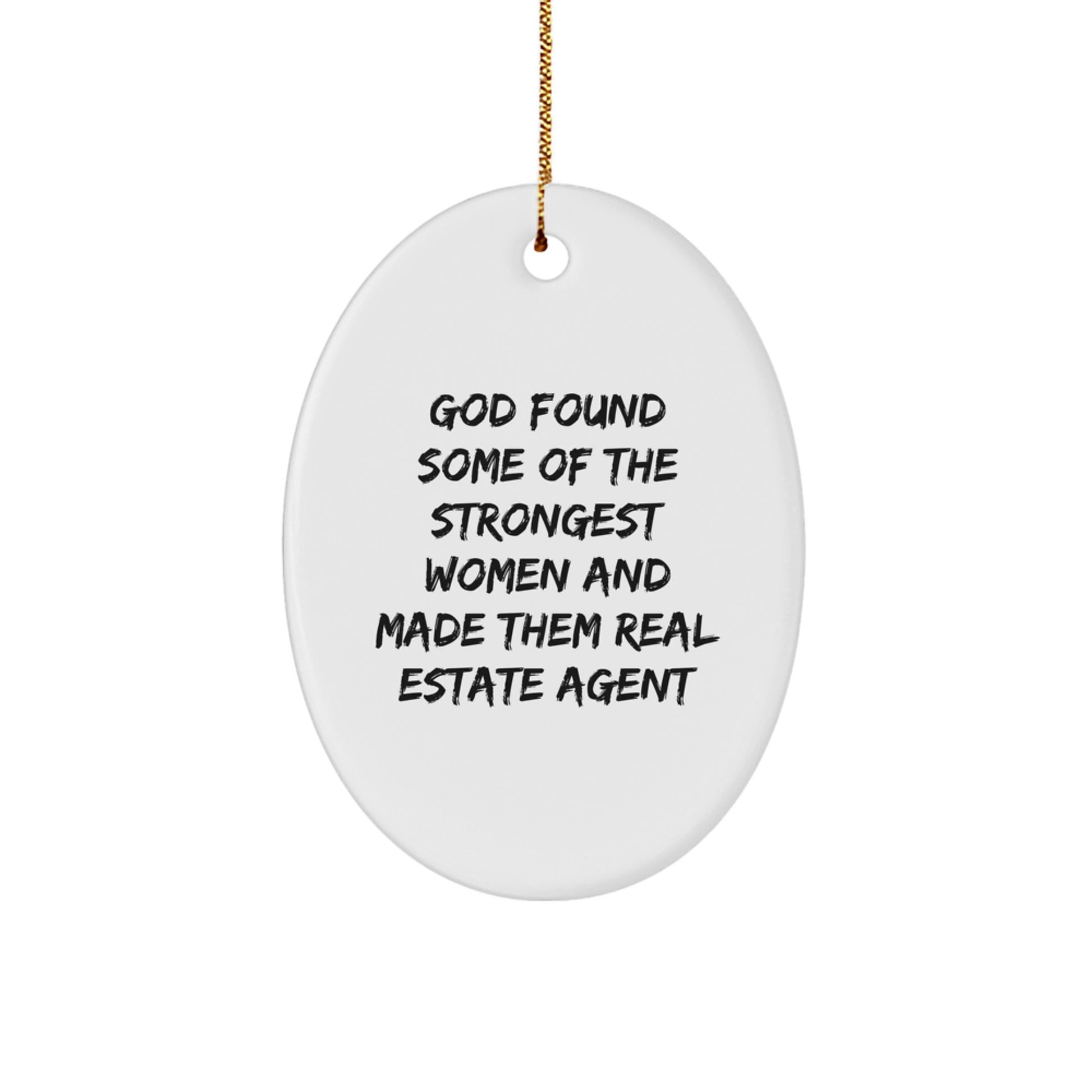 Funny Real Estate Agent Oval Ornament Gifts from Men to Family for Christmas Unique Decorations - Image 1
