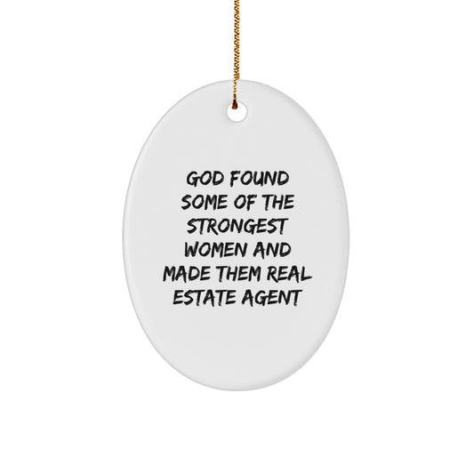 Funny Real Estate Agent Oval Ornament Gifts from Men to Family for Christmas Unique Decorations - Image 1