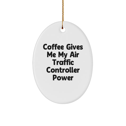 Funny Air Traffic Controller Oval Ornament Gifts from Friends for Men, Women, Family - Christmas Unique Air Traffic Controller Decorations - Image 1