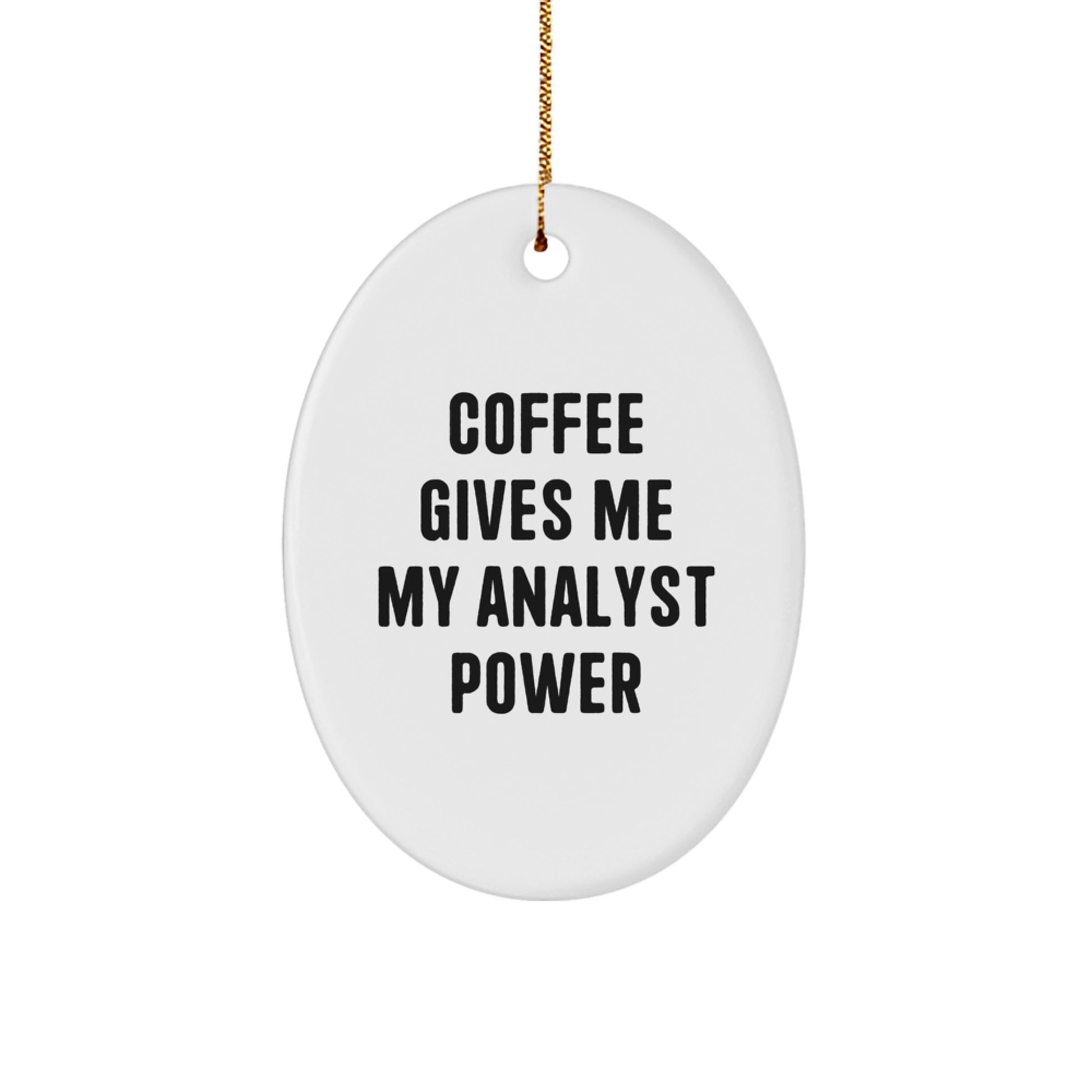 Gifts from Family to Analyst Friends - Oval Ornament with Funny Quote - Christmas Unique Decorations for Desk - Image 1