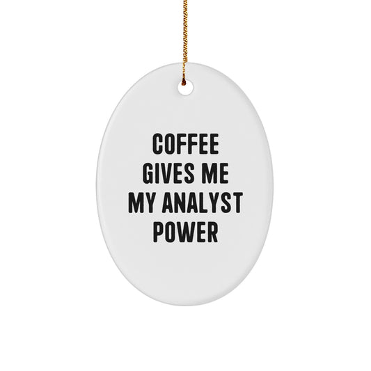 Gifts from Family to Analyst Friends - Oval Ornament with Funny Quote - Christmas Unique Decorations for Desk - Image 1