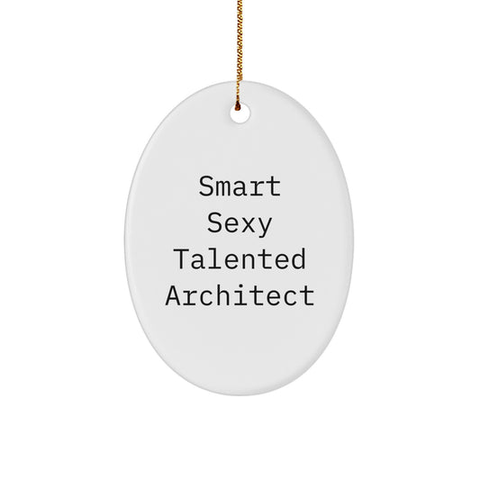 Funny Quotes for Architects Gifts from Friends and Family - Oval Ornament for Christmas - Image 1