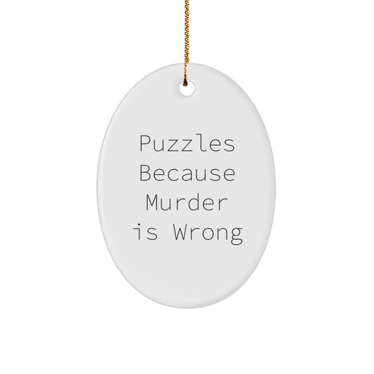 Funny Puzzles Oval Ornament Gifts from Men to Friends for Christmas Unique - Image 1