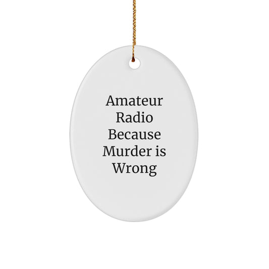 Amateur Radio Oval Ornament - Funny Quote for Christmas Unique Gifts from Family to Friends, Perfect for Hams, Oval Decorations - Image 1