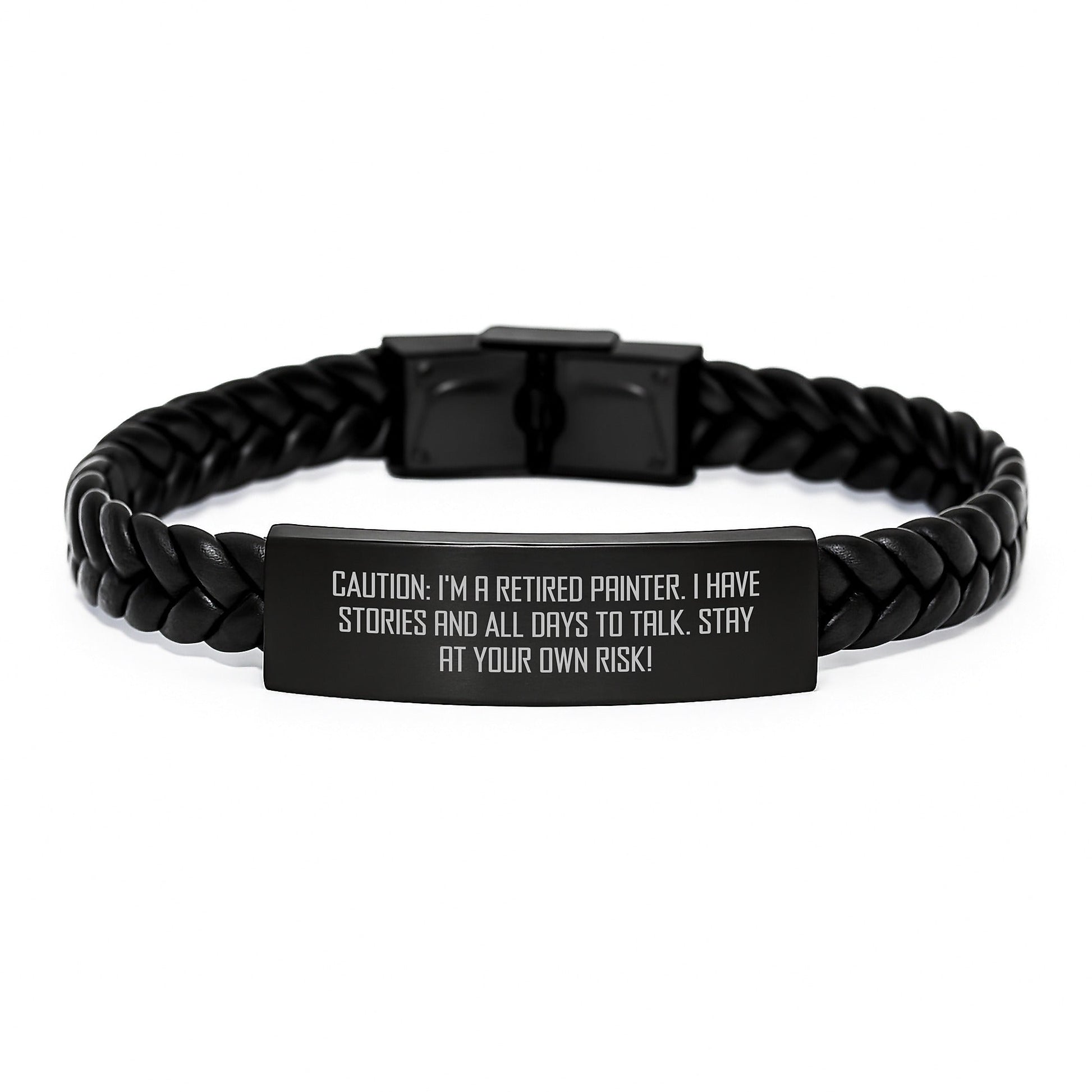 Painter's Humorous Gift, Funny Interlaced Leather Bracelet for Graduation, Gifts from Friends for Painter, Unique Presents for Him - Victory Thru Vision