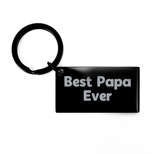 Papa Keychain Gifts from Men - Best Papa Ever - Graduation Unique Gifts for Papa Men - Keychain for Papa from Family and Friends - Victory Thru Vision