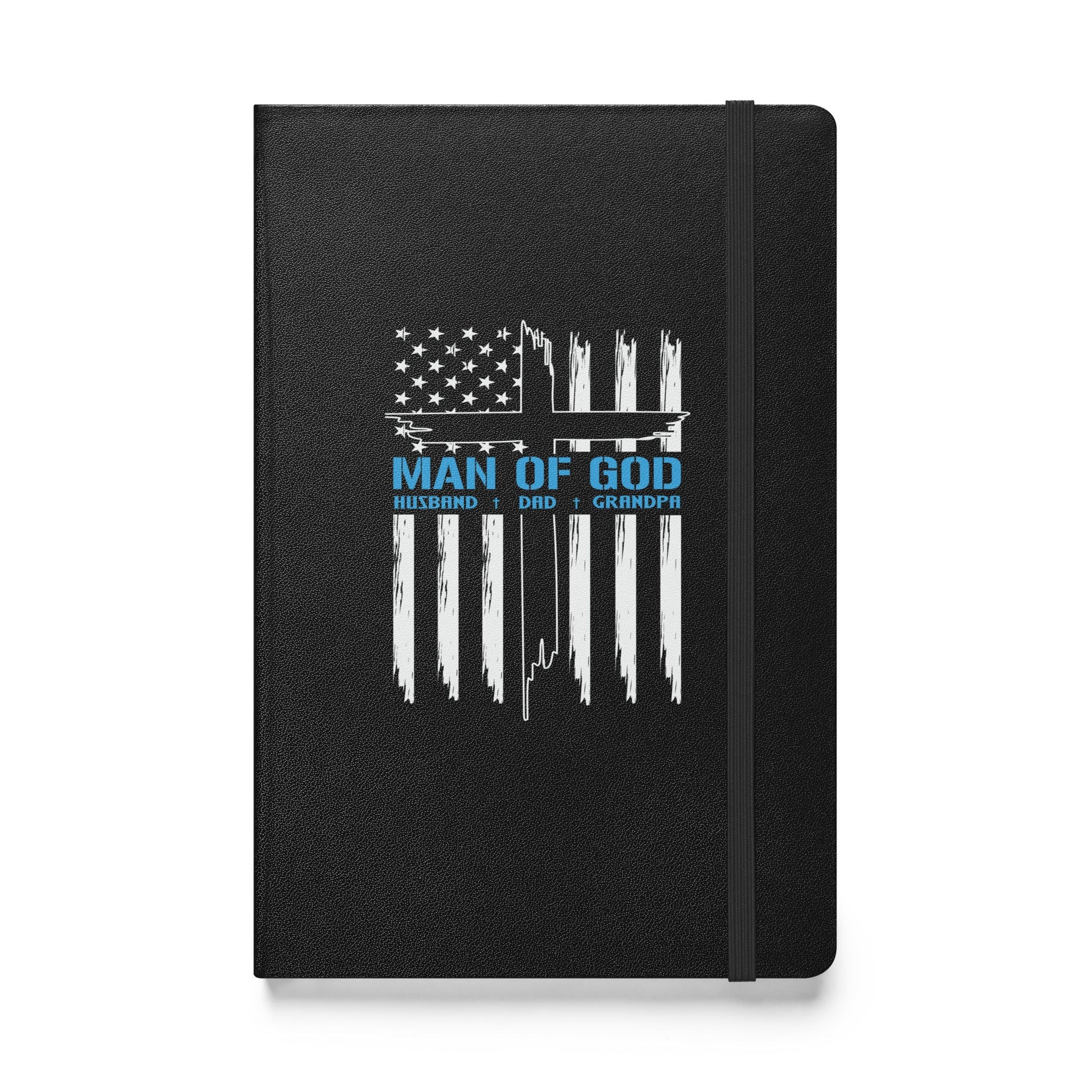 Patriotic Man of God Journal, Religious Notebook, Inspirational, Christian Notebook, American Flag, Hardcover bound notebook - Victory Thru Vision