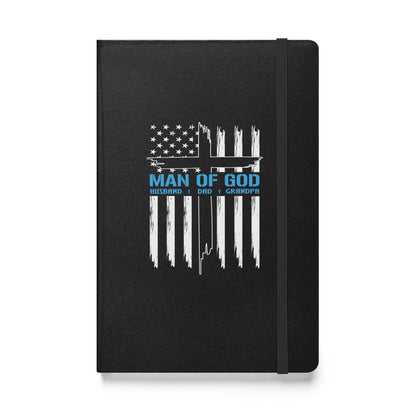 Patriotic Man of God Journal, Religious Notebook, Inspirational, Christian Notebook, American Flag, Hardcover bound notebook - Victory Thru Vision