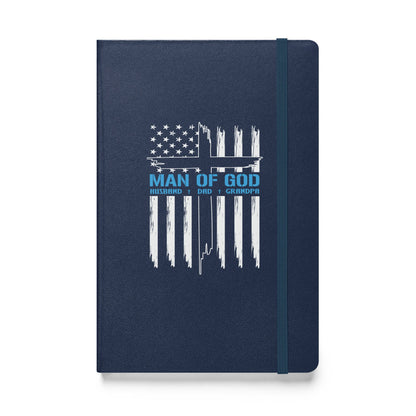 Patriotic Man of God Journal, Religious Notebook, Inspirational, Christian Notebook, American Flag, Hardcover bound notebook - Victory Thru Vision