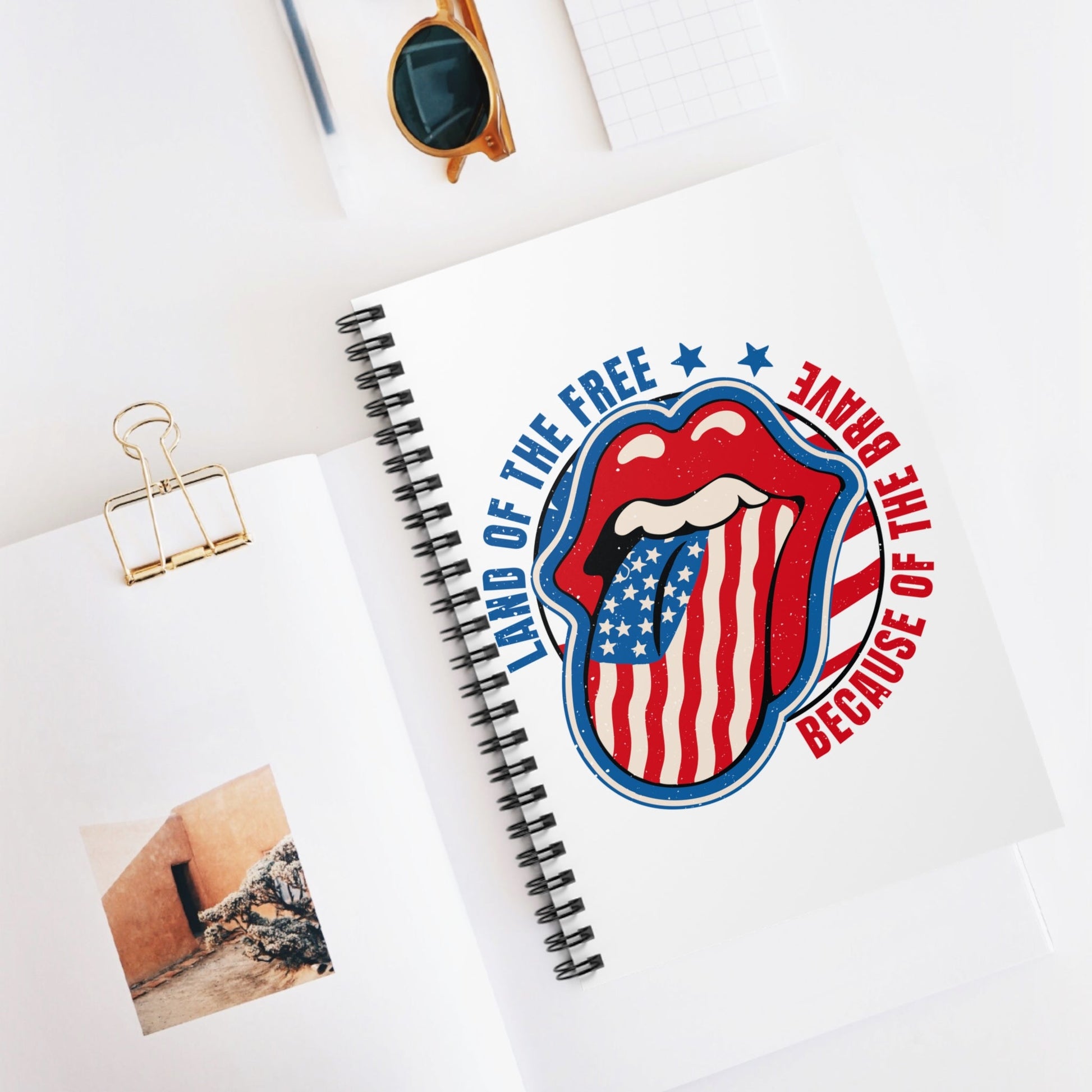 Patriotic Notebook, USA Journal, Military Memorial Diary, Stars and Stripes Notepad, Independence Day Gift - Victory Thru Vision 