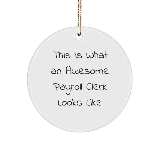 Payroll Clerk Gifts, This Is What Awesome Looks Like, Circle Ornament, Christmas Unique Gifts from Friends, for Payroll Clerk - Victory Thru Vision
