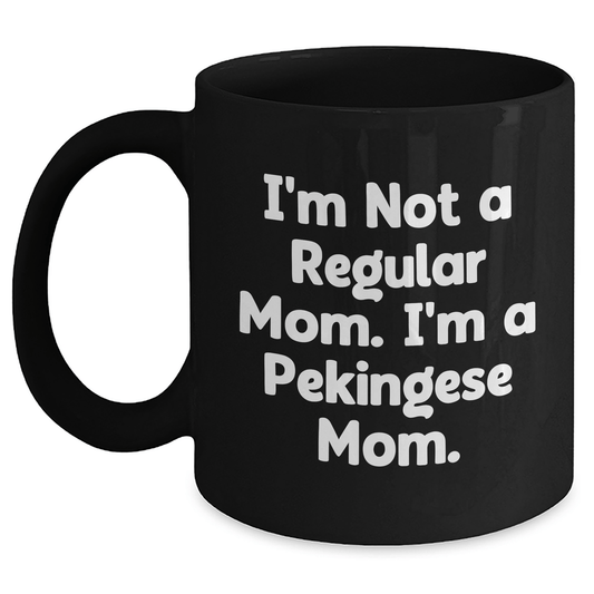 Pekingese Dog Mom Funny Graduation Gifts from Friends for Pekingese Dog Lovers Black Coffee Mug, 11oz or 15oz, Microwave and Dishwasher Safe - Victory Thru Vision