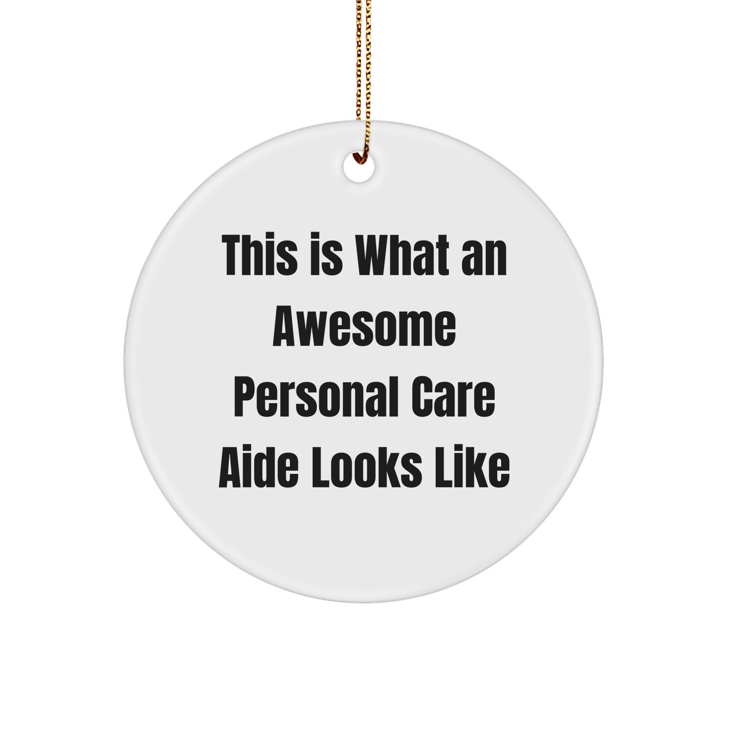 Personal Care Aide Gifts from Friends for Awesome Personal Care Aides, Circle Ornament, Funny Christmas Decorations, Gifts from Friends, Gifts for Personal Care Aides - Victory Thru Vision 