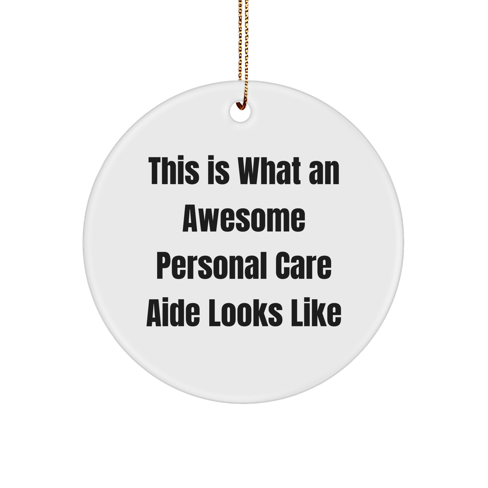 Personal Care Aide Gifts from Friends for Awesome Personal Care Aides, Circle Ornament, Funny Christmas Decorations, Gifts from Friends, Gifts for Personal Care Aides - Victory Thru Vision 