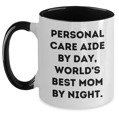 Personal Care Aide Gifts, Funny Quote Two Tone Coffee Mug, Dad's Special Day - Victory Thru Vision 