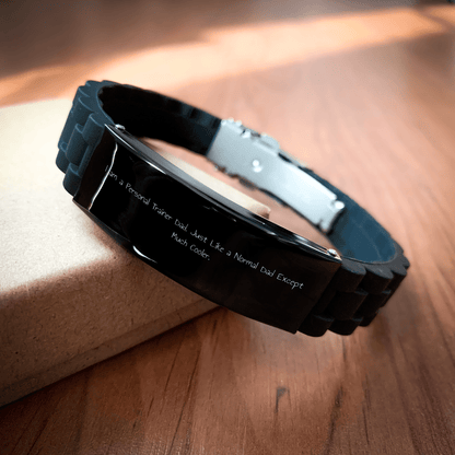 Personal Trainer Dad's Thoughtful Gift - Glide lock Clasp Bracelet, Funny Quote, Father's Day Unique Gifts from Men to Personal Trainers - Victory Thru Vision 