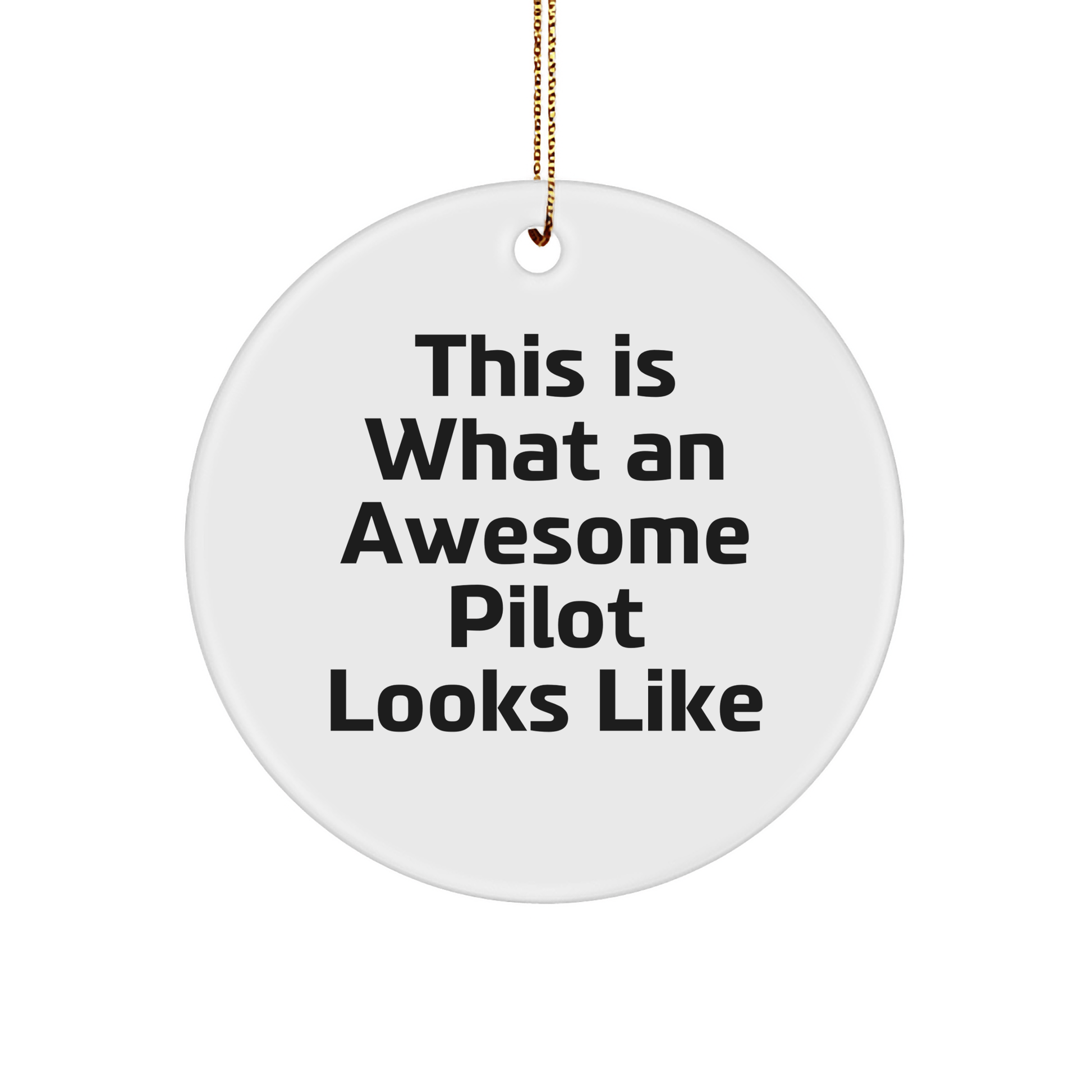 Pilot Gifts, This Is What An Awesome Pilot Looks Like, Circle Ornament, Christmas Unique Gifts from Friends to Pilot, Perfect for Decorations - Victory Thru Vision