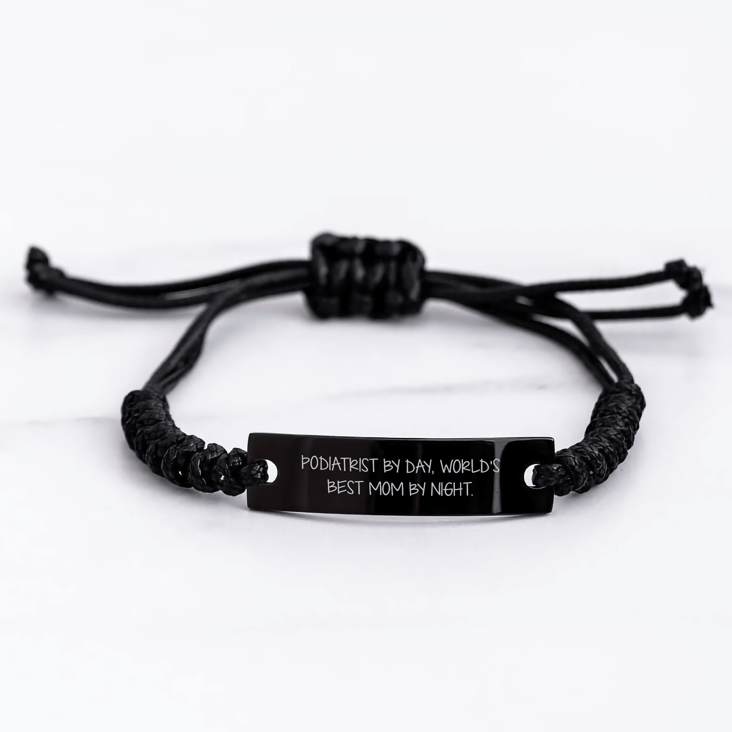 Podiatrist Gifts by Day, Funny Rope Bracelet for Father's Day, Gifts from Mom, Podiatrist by Day, World's Best Mom by Night. - Victory Thru Vision 