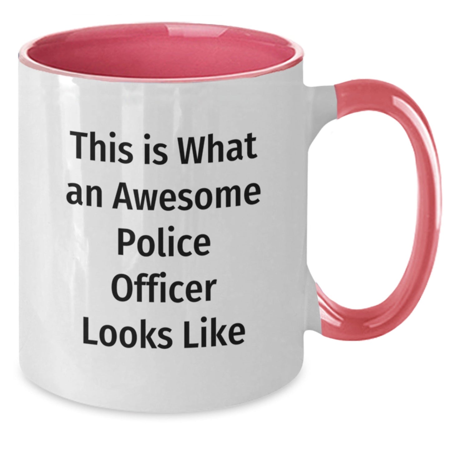 Police Officer Gifts from Friends - Two Tone Coffee Mug with Inspirational Quote 'This Is What An Awesome Police Officer Looks Like' for Graduation - Victory Thru Vision